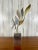 Polished aluminium and brass abstract sculpture that was a gift from the artist with an inscription on the back, Rotates...