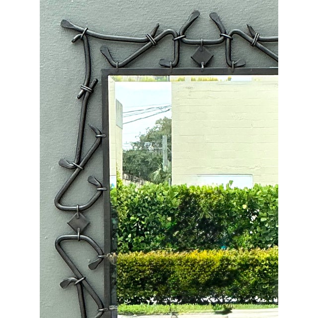 Alexandra Diez Mirrored Glass and Metal Wall Mirror For Sale In West Palm - Image 6 of 12