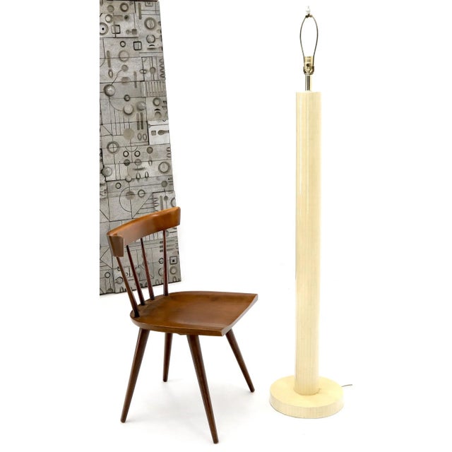 Mid-Century Modern Mid 20th Century Tessellated Bone Cylinder Shape Floor Lamp For Sale - Image 3 of 10
