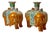 19th Century Chinese Export Rose Mandarin Porcelain Elephant Candlesticks - A Pair For Sale