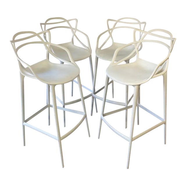 Set of 4 Modern Entangled Bar Stools by Modway For Sale