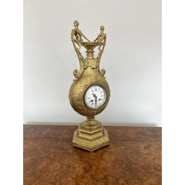 Victorian French Ornate Mantle Clock, 1860s For Sale - Image 9 of 10