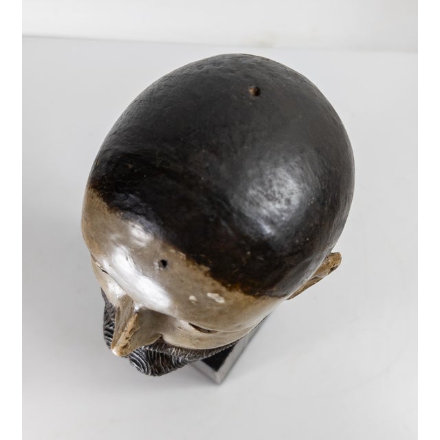 Wood 17th or 18th Century Spanish Colonial Santos Polychrome Head For Sale - Image 7 of 11