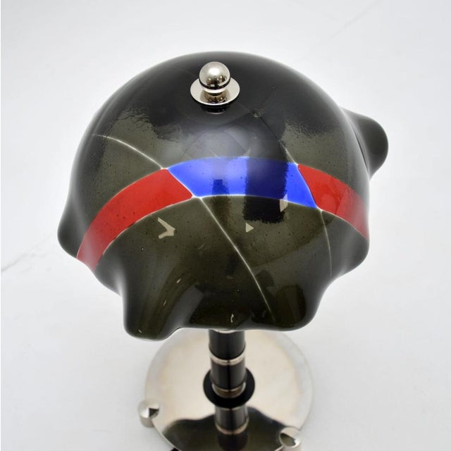 1970s Vintage Swedish Glass and Chrome Table Lamp, 1970s For Sale - Image 5 of 10