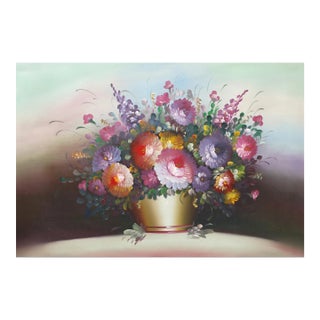 Spring Flowers in Gold Vase (2), Chuju Sheng For Sale