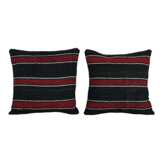 Striped Turkish Kilim Pillow Cover - a Pair For Sale
