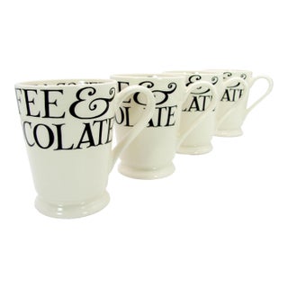 2014 Emma Bridgewater Black Toast & Marmalade Tall Mugs - Set of 4 For Sale