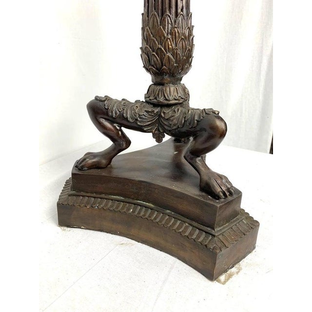Empire Candelabras in Bronze, France, Set of 2 For Sale - Image 5 of 6