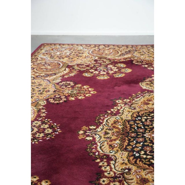 Textile Large Rug with Red and Yellow Patterns For Sale - Image 7 of 14
