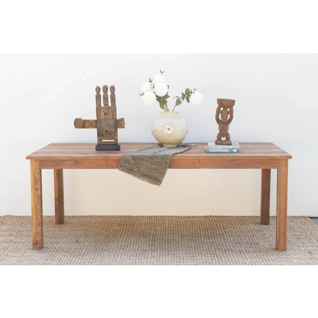 The Architect's 96-Inch Reclaimed Teak Parson Table For Sale - Image 13 of 13