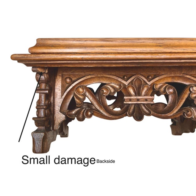 19th Century Gothic Revival Carved Wood Book Stand For Sale - Image 12 of 13