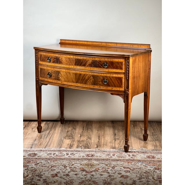 Paine Furniture Vintage Federal Style Bow Front Mahogany Sideboard by Paine Furniture Boston For Sale - Image 4 of 10