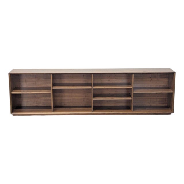 Room and Board Rollins Low Wood Bookshelf With Adjustable Shelves For Sale