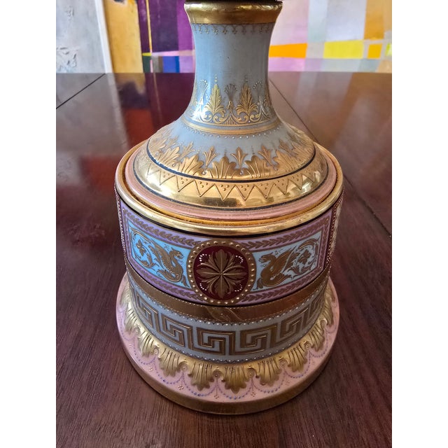 Mid 19th Century Antique Original Signed Pink Royal Vienna Museum Urn For Sale - Image 5 of 12