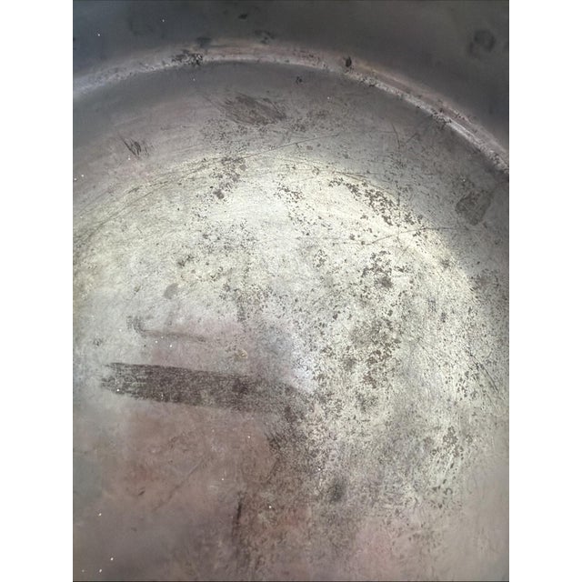 Vintage Villedieu ML France Copper Sauté Pan 6.5” Tin Lined Brass Handle For Sale - Image 9 of 10