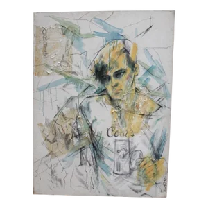 Ek Sigal "Craig" Mixed Media Portrait on Canvas