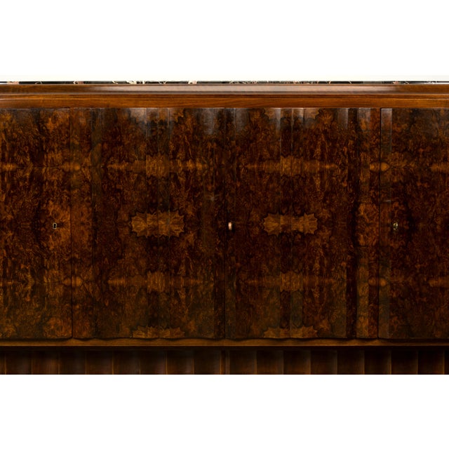 1940s 1940s Monumental Sideboard by A. Bicchierini, Burl Wood & Marble, Provence For Sale - Image 5 of 18