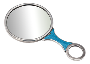 Antique English Silver and Guilloché Enamel Magnifying Glass, 1912