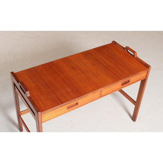 Mid-Century Swedish Teak Side Table with 2 Drawers from Skaraborgs Möbelindustri, 1960s For Sale - Image 10 of 12