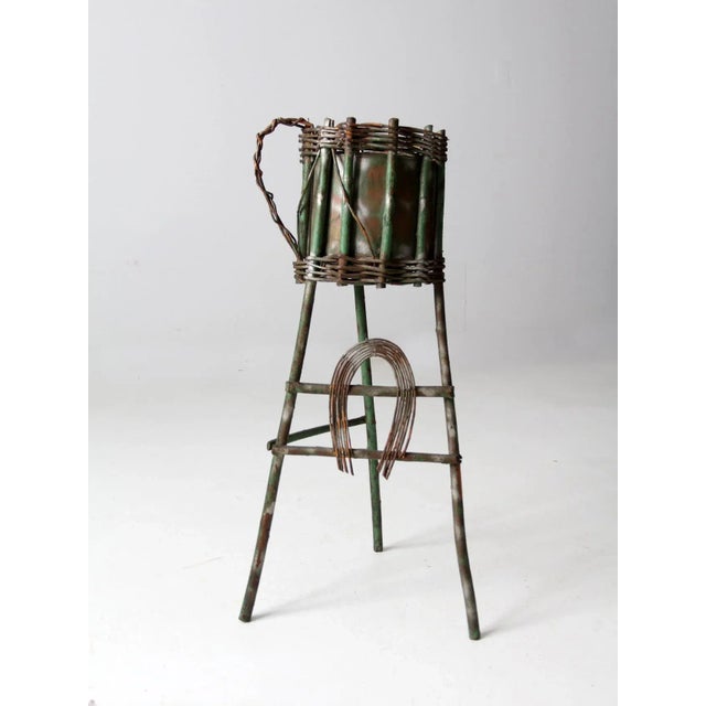 Rustic Antique Folk Art Twig Plant Stand For Sale - Image 3 of 12