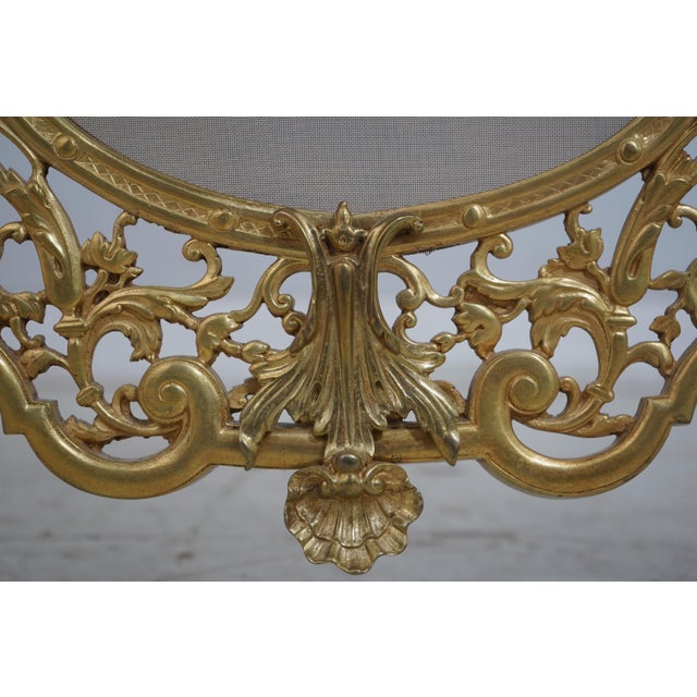 French Bronze Fireplace Screen W. Lady Face Mounts For Sale - Image 13 of 15
