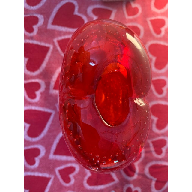 Murano Red & Clear Bulacante Heart Vase For Sale - Image 9 of 12