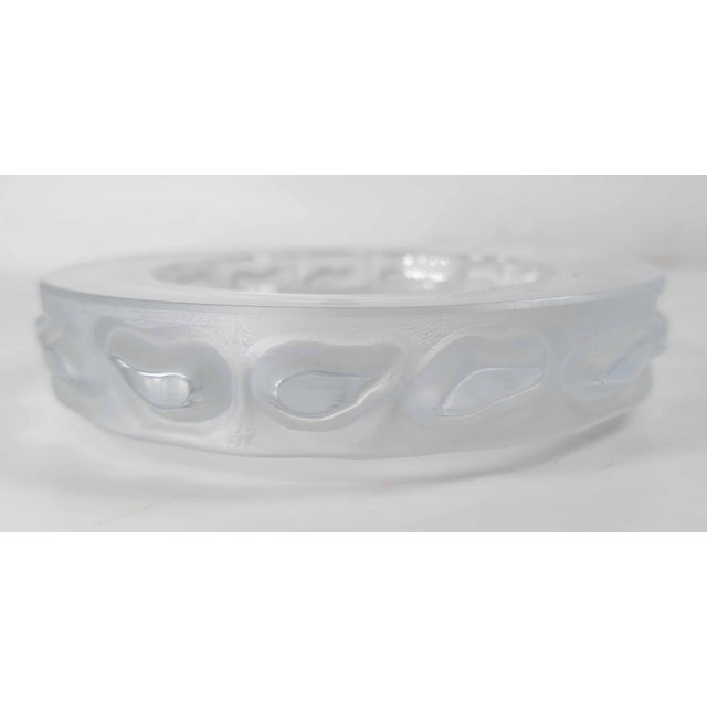 French 20th Century Clear and Frosted Glass Wine Coaster, French or Italian For Sale - Image 3 of 14