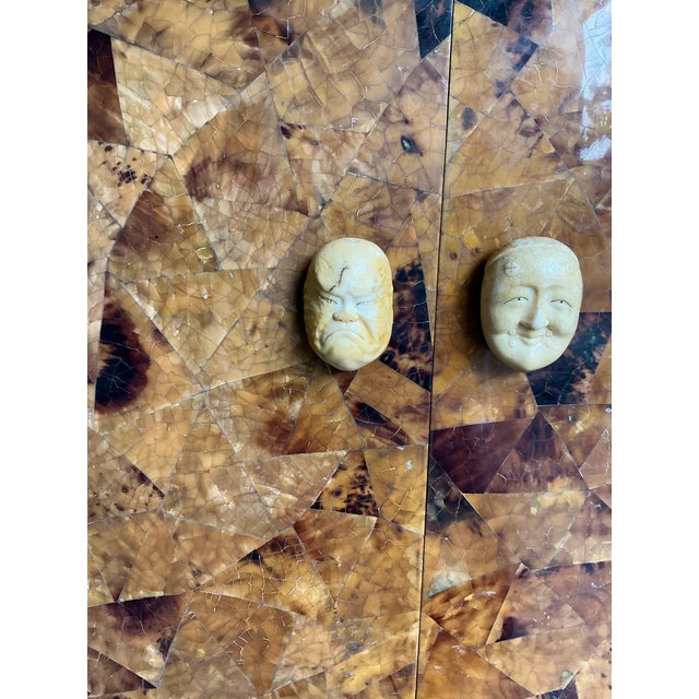 Wood Vintage Boho Maitland Smith Tessellated PenShell Dry Bar For Sale - Image 7 of 12