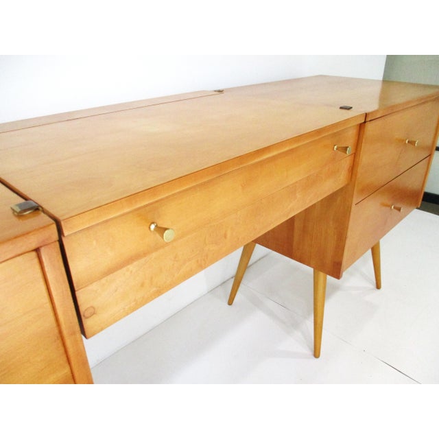 Wood Rare Paul McCobb Planner Group 4 Pc. Vanity Set With Chair by Winchendon Furniture For Sale - Image 7 of 18
