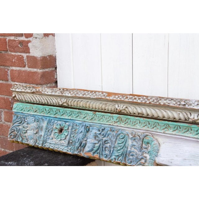 19th Century Antique Painted Tamul Nadu Architectural Beam For Sale - Image 5 of 12