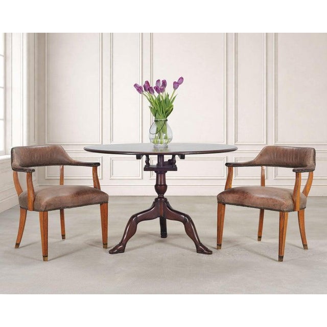 A handsome distressed and weathered set of six "Hither Hills Studio" dining armchairs designed by Ralph Lauren and made in...