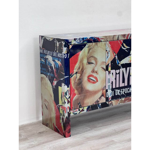 2000 - 2009 Decollage Series Sideboard by Mimmo Rotella and Marco Ferreri of Zero Disegno, 2000s For Sale - Image 5 of 9
