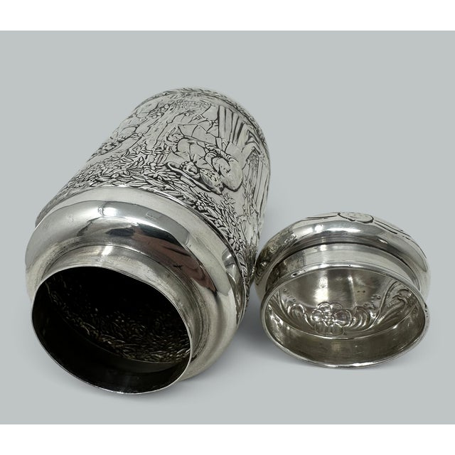 Antique German Sterling Silver Teacaddy Neresheimer Sohnes Berthold Muller 1900 For Sale - Image 9 of 13