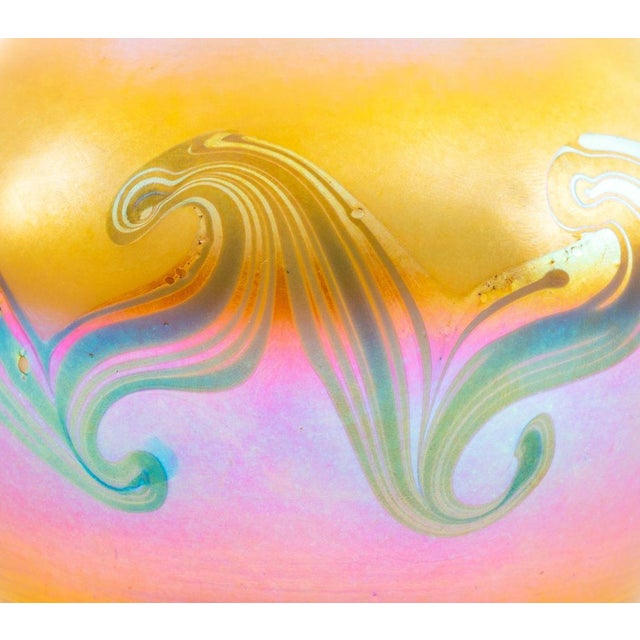 Glass Louis Comfort Tiffany Reactive Blown Glass Vase For Sale - Image 7 of 11