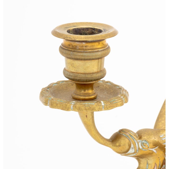 Late 20th Century Pair of Vintage Dragon Form Bronze Candlestick Holders For Sale - Image 5 of 10