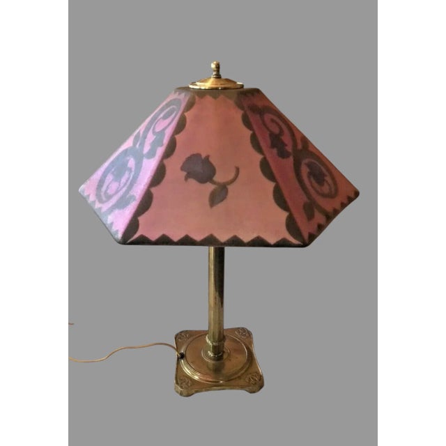 Vintage Pairpoint Floral Decorated Art Nouveau Deco Table Lamp For Sale - Image 12 of 12