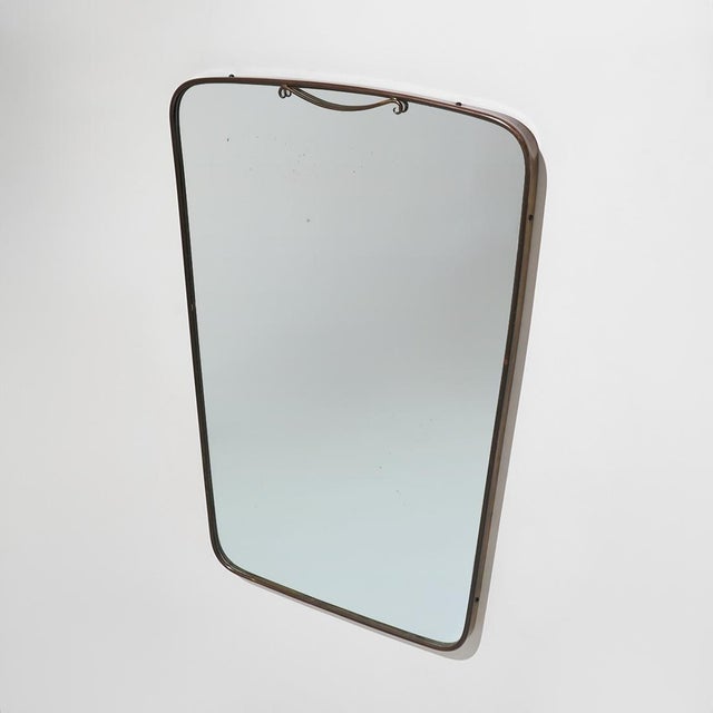 1950s Wall Mirror with Brass Frame, 1950s For Sale - Image 5 of 13