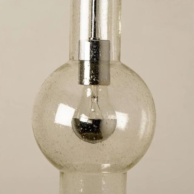 Vintage German Hand Blown Glass Tube Pendant Lights from Staff Lights, 1970s, Set of 2 For Sale - Image 6 of 11
