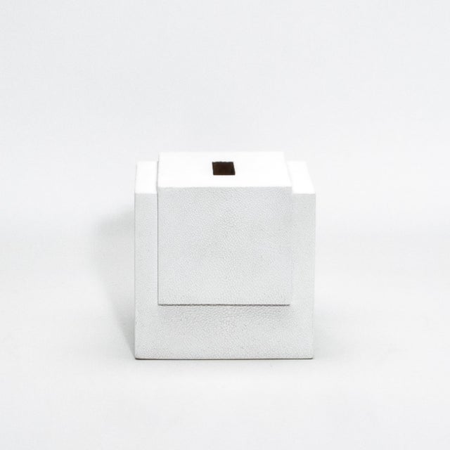 Modern Tissue Box in White Shagreen by R&y Augousti For Sale - Image 3 of 6