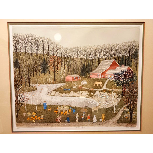1970s Final Clearance Thru 2025 Cuca Romley b.1933 Signed Folk Art American Lifestyle Painted Etched Drawing of 20th Century For Sale - Image 5 of 18