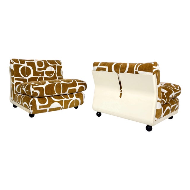Mid-Century Modern Amanta Lounge Chairs attributed to Mario Bellini for C&B Italia, 1960s, Set of 2 For Sale