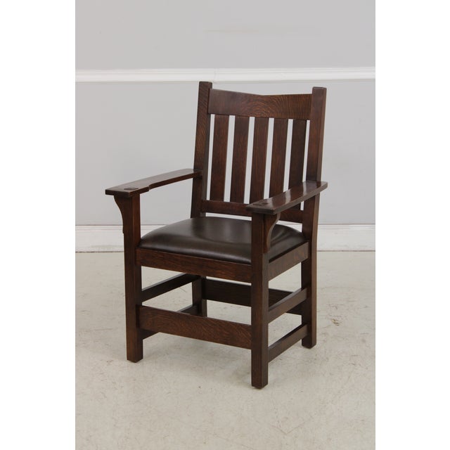 Stickley Set of 6 Stickley Mission Oak Dining Chairs For Sale - Image 4 of 18