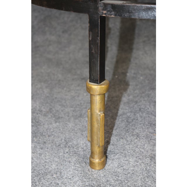 1970s 1970's Vintage Metal Glass and Brass Coffee Table For Sale - Image 5 of 8