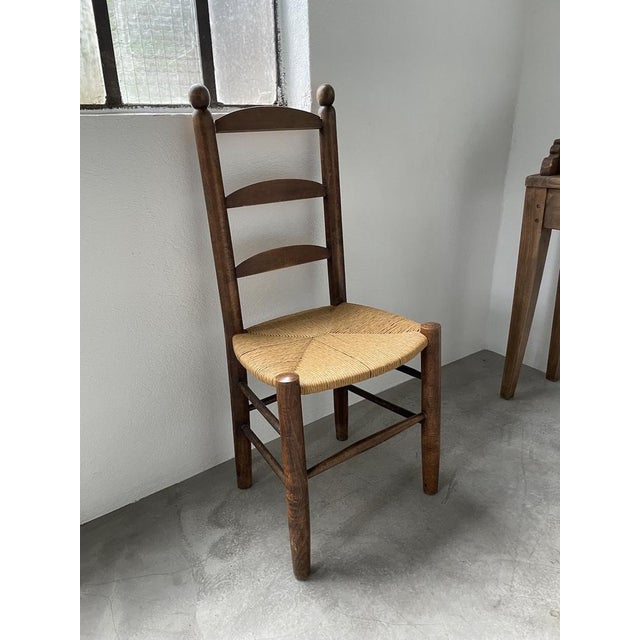 Rustic Oak Straw Chair, 1950s For Sale - Image 16 of 18