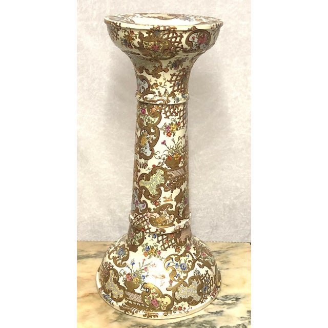 Antique Fischer J. Budapest Charlotte Porcelain Flower Stand, 1890 For Sale - Image 3 of 13
