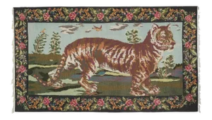 Vintage Tiger Kilim Rug - Animal Tapestry