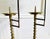 A pair of tall candlesticks fashioned out of solid brass from Korea circa 1900s (end of Joseon Dynasty to Korean Empire...