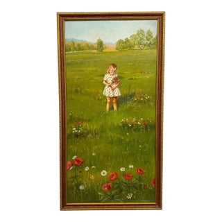 Original 1970 "Springtime" Oil Painting by J. Dembrow – Vintage Redbook Magazine Illustration Art. For Sale