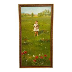 Original 1970 "Springtime" Oil Painting by J. Dembrow – Vintage Redbook Magazine Illustration Art.