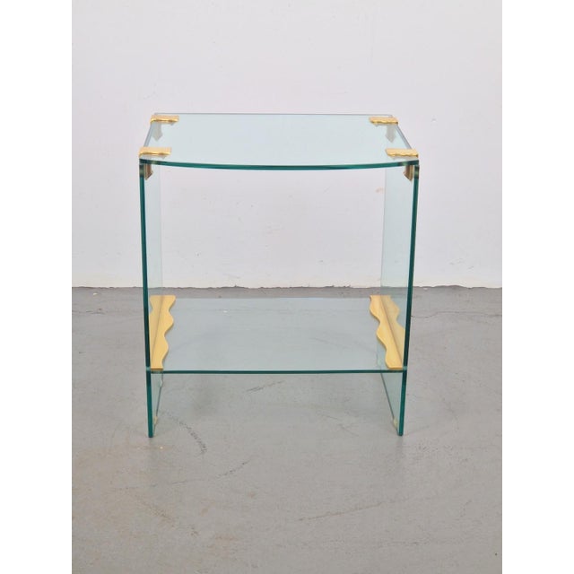 Metal Vintage Regency Brass and Glass Side Table, 1970s For Sale - Image 7 of 12